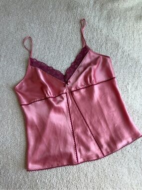 Victoria’s Secret Angels Pink Satin Cami Top Vintage Y2k 2005 RARE